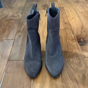 Lucky Brand Smoke Brown Suede Western Ankle Booties